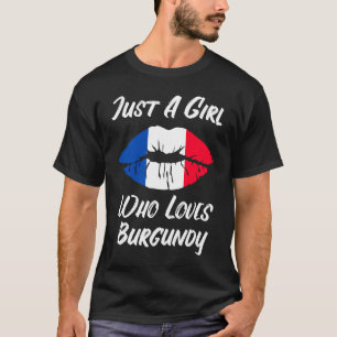 Camiseta Lábios Boca Ama Bandeira Francesa Borgonha