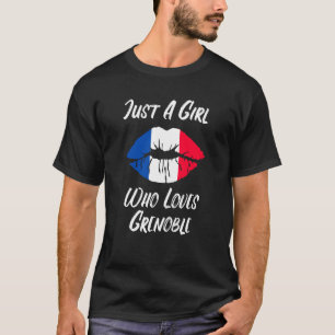 Camiseta Lábios Boca Ama Bandeira Francesa Grenoble