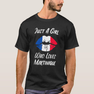 Camiseta Lábios Boca Ama Bandeira Francesa Martinica