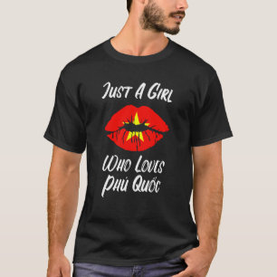 Camiseta Lábios Boca Ama Bandeira Vietnamita Phu Quoc