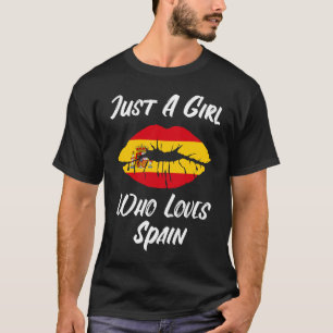 Camiseta Lábios Boca Ama Espanha de Bandeira Espanhola