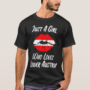 Camiseta Lábios Boca Amor Áustria Bandeira Baixa Áustria