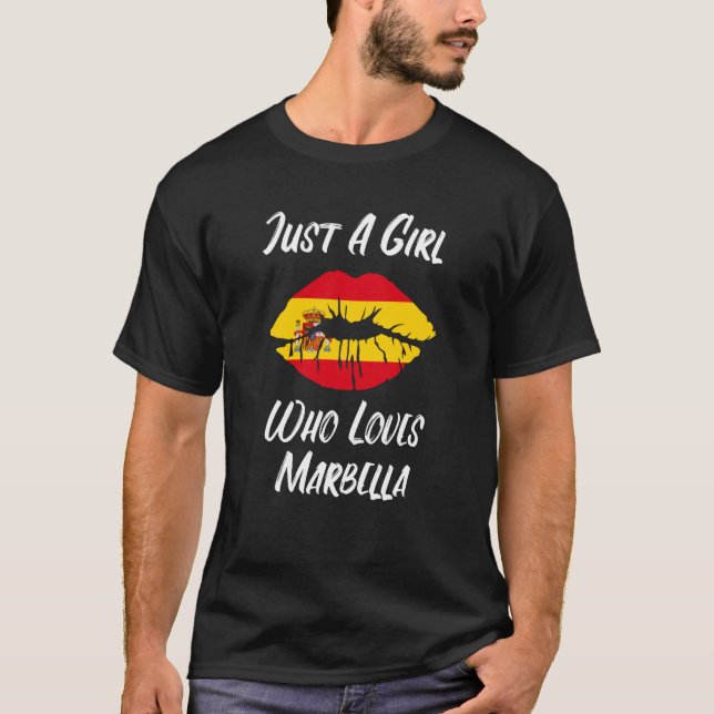 Camiseta Lábios Boca Amor Bandeira Espanhola Marbella (Frente)