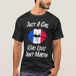 Camiseta Lábios Boca Amor Bandeira Francesa São Martinho