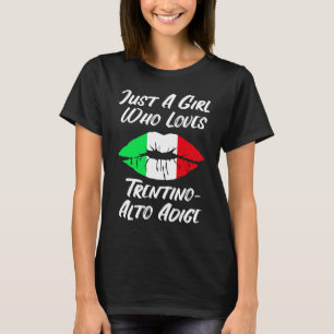 Camiseta Lábios Boca Amor Bandeira Italiana Trentino Alto A
