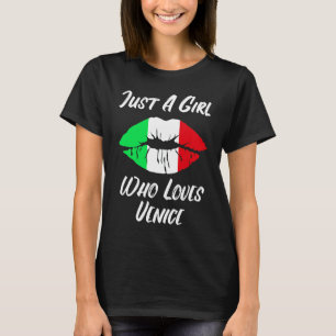 Camiseta Lábios Boca Amor Bandeira Italiana Veneza