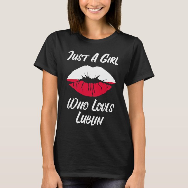Camiseta Lábios Boca Amor Bandeira Polonesa Lublin (Frente)