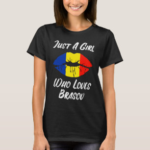 Camiseta Lábios Boca Amor Bandeira Romena Brasília