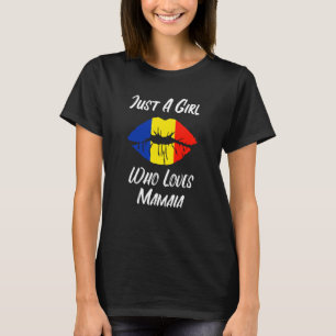 Camiseta Lábios Boca Amor Bandeira Romena Mamaia