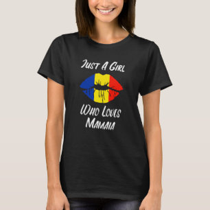 Camiseta Lábios Boca Amor Bandeira Romena Mamaia