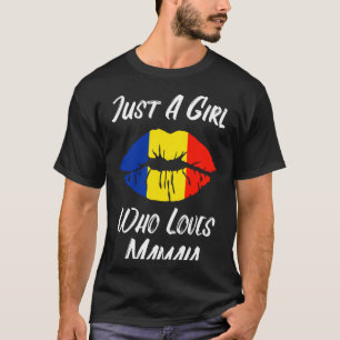 Camiseta Lábios Boca Amor Bandeira Romena Mamaia