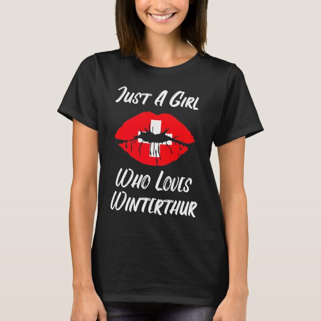 Camiseta Lábios Boca Amor Bandeira Suíça Winterthur (Frente)
