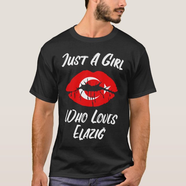 Camiseta Lábios Boca Amor Bandeira Turca Elazig (Frente)