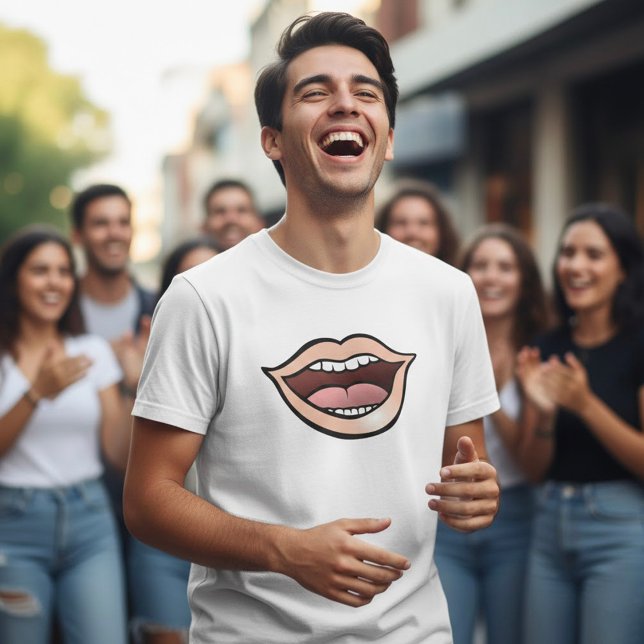Camiseta Lábios Boca Dentes Língua Abertos (Criador carregado)