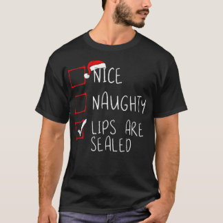 Camiseta Lábios Bons São Selados Na Lista De Natal Xmas S