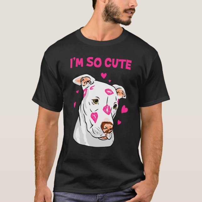 Camiseta Lábios Cor-de-Rosa Beijam Pitbull Americano Doce (Frente)