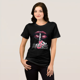 Camiseta Lábios Cor-de-Rosa Ousados em Pop-Art "Seja Destem