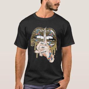 Camiseta Lábios de Autismo Não Julgue O Que Não Entende Aut