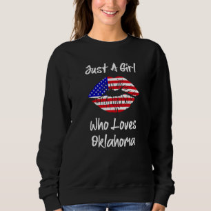 Camiseta Lábios De Bandeira Americanos Apenas Uma Menina Qu