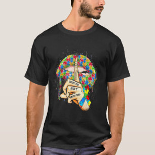 Camiseta Lábios de Conscientização do Autismo Não Julgue O