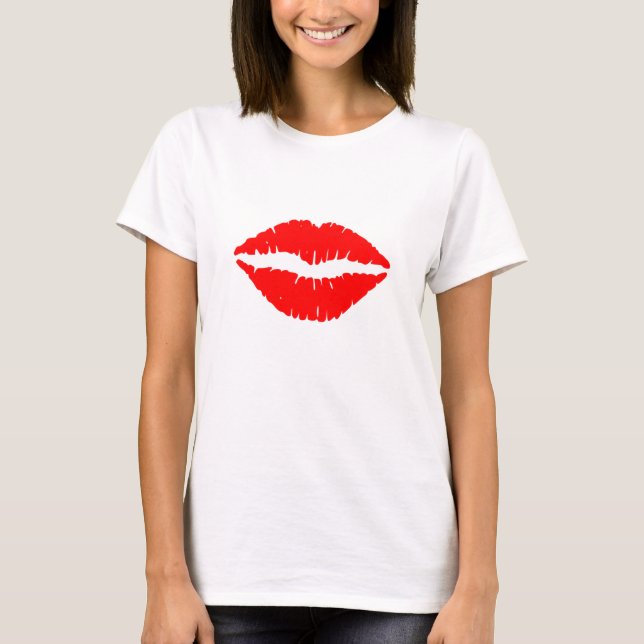 Camiseta Lábios de estilo gráfico de moda feminina (Frente)