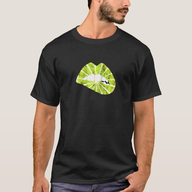 Camiseta Lábios de limão Limão azedo Lábão Limonada Beijand (Frente)