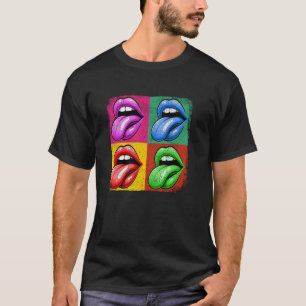 Camiseta Lábios de língua materna Pop Trabalho de arte mode