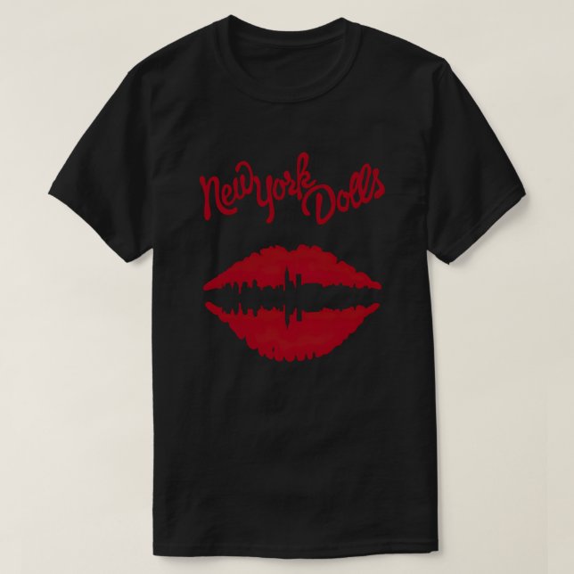 Camiseta Lábios de Nova York Doll (Red) (Frente do Design)