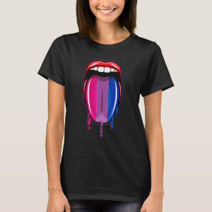 Camiseta Lábios Derrubados Língua Orgulho Bissexual Fl