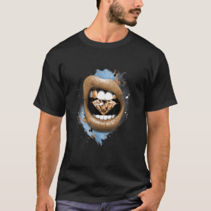 Camiseta Lábios Diamond Correspondência do Artesanato Retro