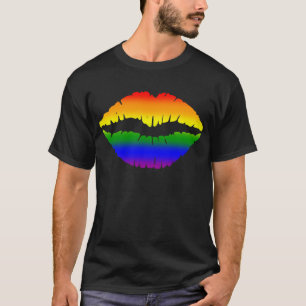 Camiseta Lábios do arco-íris do orgulho