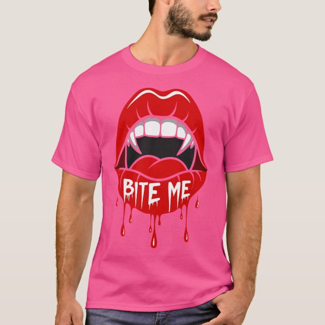 Camiseta Lábios do estilo "Bite Me Halloween" (Frente)