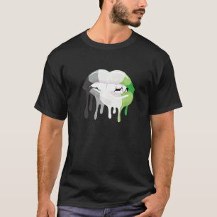 Camiseta Lábios do Orgulho Lgbtq de Sinalizador Aromântico