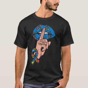 Camiseta Lábios dos Dedos Não Julgue Puzzle Ribbon Conscien