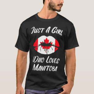 Camiseta Lábios e Boca Amam a Bandeira Canadense Manitoba