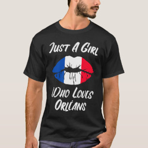 Camiseta Lábios e Boca Amam a Bandeira Francesa Orleans