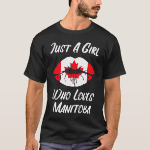 Camiseta Lábios e Boca Amor Bandeira Canadiana Manitoba