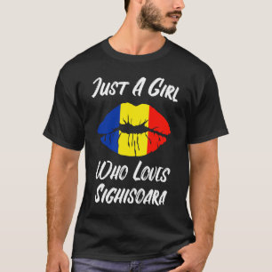 Camiseta Lábios e Boca Amor Bandeira Romena Sighisoara