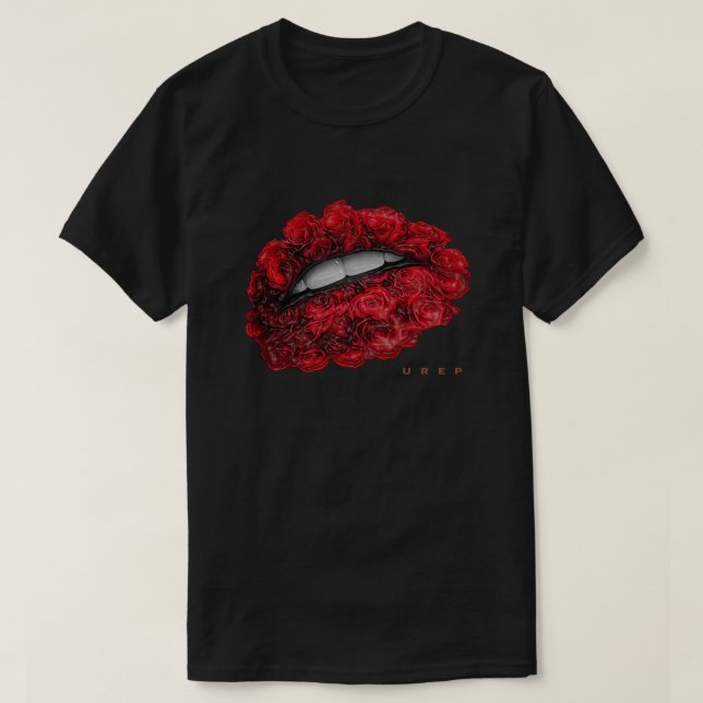 CAMISETA LÁBIOS E ROSAS CLÁSSICOS (Frente do Design)