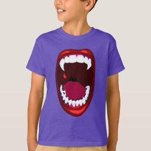 Camiseta Lábios exagerados do vermelho dos dentes da mostr