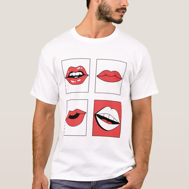 Camiseta Lábios femininos (Frente)