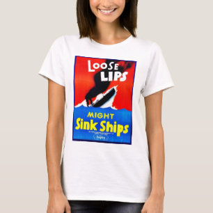 Camiseta Lábios fracos, navios do dissipador do poder