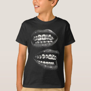 Camiseta Lábios Gráfico Y2k 2000s Impressões femininos Sumo