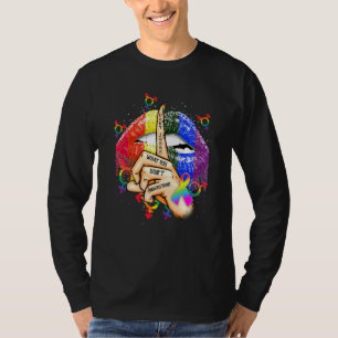 Camiseta Lábios Lgbt Arco-Íris Não julgue o que você não te