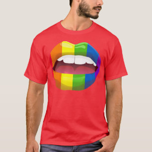 Camiseta Lábios LGBTQ+ LGBT Mês do Orgulho Boca 