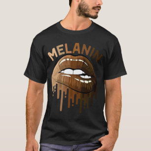 Camiseta Lábios Melanina para Mulheres Orgulhosas História