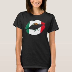 Camiseta Lábios México Beijam Bandeira Mexicana Orgulho Mex