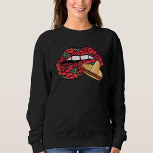 Camiseta Lábios mortais Dia De Los Muertos Mexicanos Sombre
