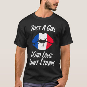 Camiseta Lábios Mouth Adoram Santo de bandeira francesa Eti