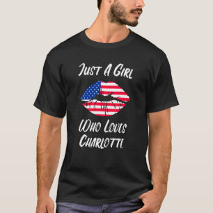 Camiseta Lábios Mouth Love American Flag Charlotte